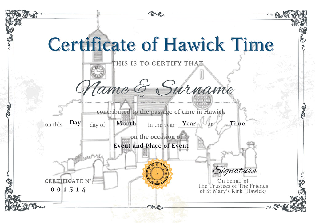 Certificate of Hawick Time